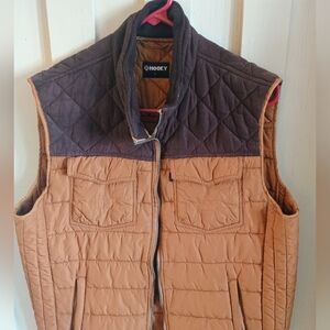 Hooey Men's Tan and Brown Quilted Vest